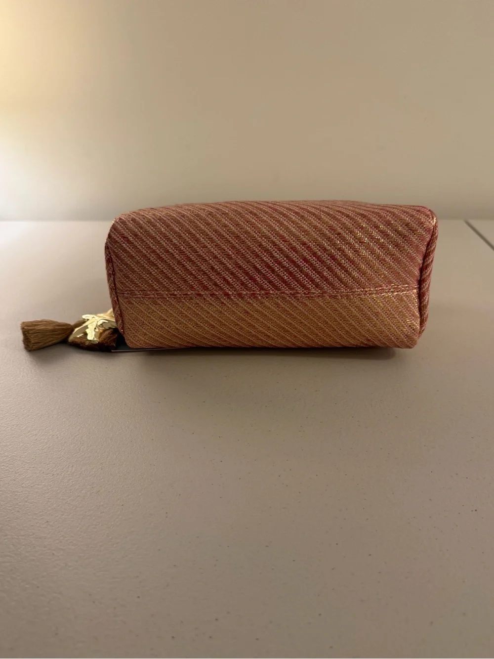 Vince Camuto Cosmetic Bag w/ Starfish and Tasseled Zipper in Pink/Gold - *NWT*